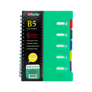 CUADERNO ESPIRAL ISTUDY B5 MULTIMATERIAS 5 DIVISIONES 70G COLORES SURTIDOS CUADERNO ESPIRAL ISTUDY B5 MULTIMATERIAS 5 DIVISIONES 70G COLORES SURTIDOS