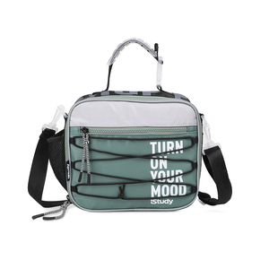 LONCHERA  ISTUDY VERDE CON DETALLE NEGRO Y GRIS LONCHERA  ISTUDY VERDE CON DETALLE NEGRO Y GRIS