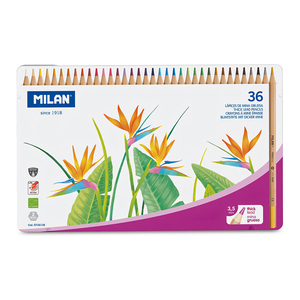 LAPICES DE COLORES MILAN MINA GRUESA 3.3MM 36U LAPICES DE COLORES MILAN MINA GRUESA 3.3MM 36U