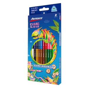 LAPICES DE COLOR ARTESCO DOBLE PUNTA SUPERPUNTA TRIANGULARES 4MM 12U LAPICES DE COLOR ARTESCO DOBLE PUNTA SUPERPUNTA TRIANGULARES 4MM 12U