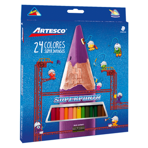 LAPICES DE COLOR ARTESCO SUPERPUNTA TRIANGULARES 4MM 24U + SACAPUNTAS LAPICES DE COLOR ARTESCO SUPERPUNTA TRIANGULARES 4MM 24U + SACAPUNTAS