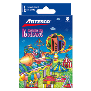 CRAYONES ARTESCO DELGADOS COLORES SURTIDOS 16U CRAYONES ARTESCO DELGADOS COLORES SURTIDOS 16U