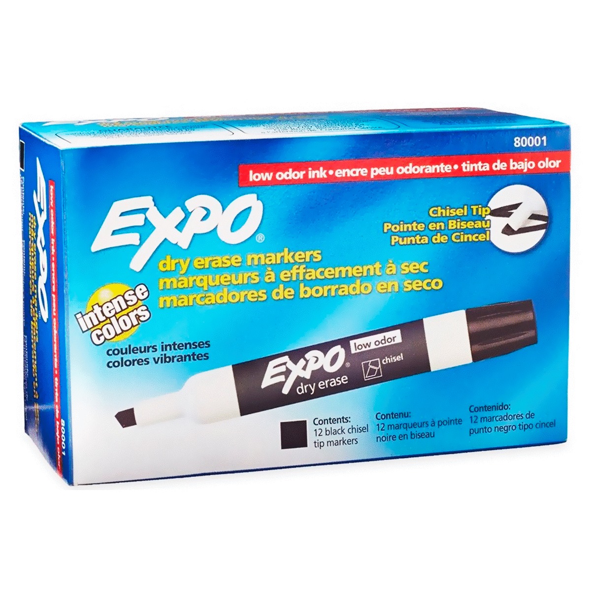 MARCADOR DE PIZARRA EXPO NEGRO 12U