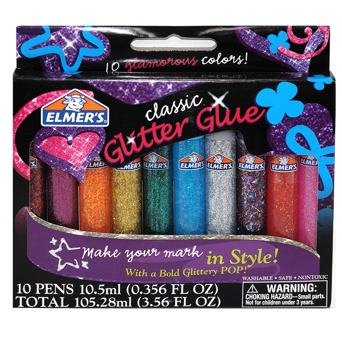GOMA ELMERS CON GLITER (1 BLISTER CON 10 UNIDADES)