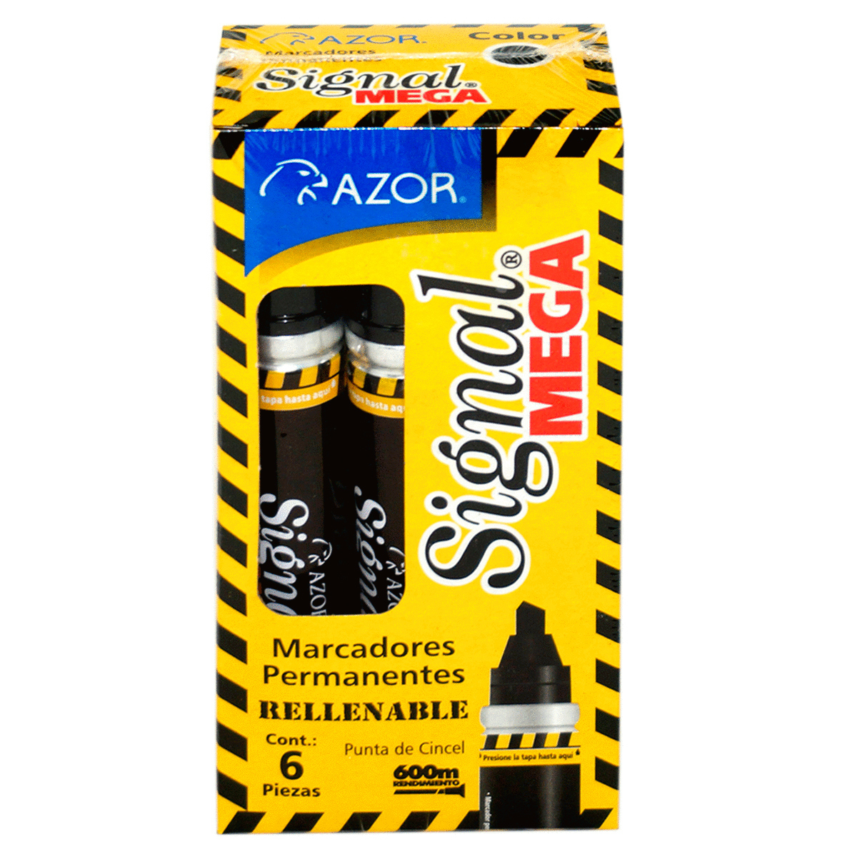 MARCADOR SIGNAL MEGA PERMANENTE (6 UNIDADES)