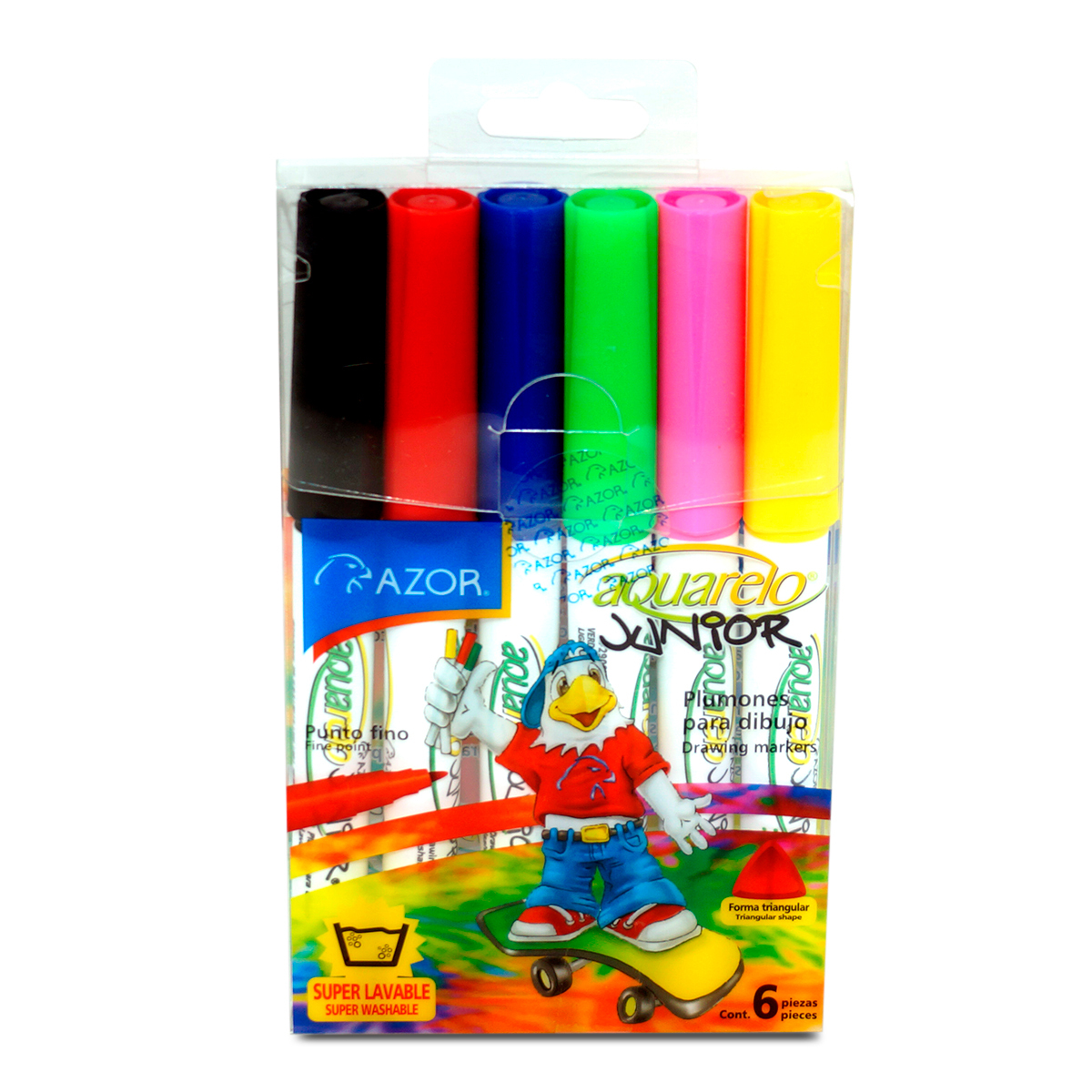 MARCADOR AQUARELO JUNIOR CARTERA C/6 PZAS.