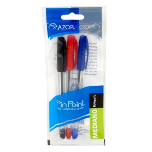 BOLIGRAFO AZOR PIN POINT BOLI (NE-RO-AZ) C/3 PZ BOLIGRAFO AZOR PIN POINT BOLI (NE-RO-AZ) C/3 PZ
