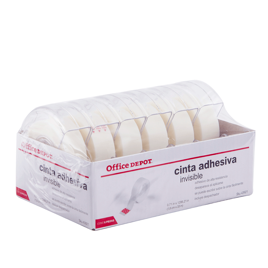 CINTA INVISIBLE OD C/DISPENSADOR PAQ/6 18MM X 33M