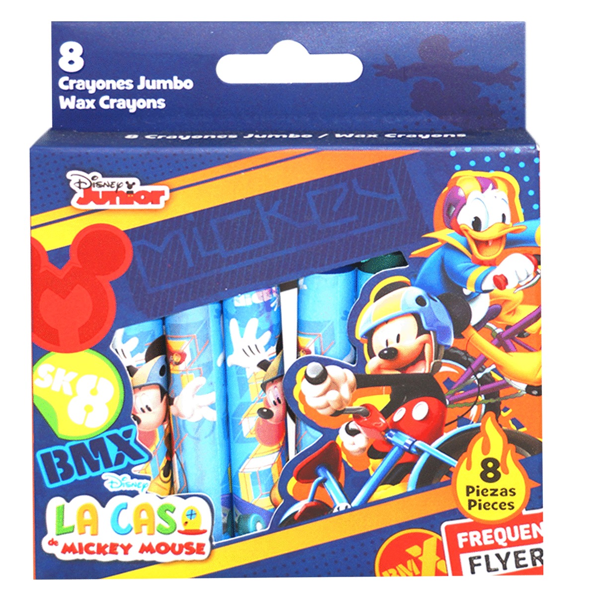 CAJA DE CRAYON EXTRA JUMBO MICKEY MOUSE, 8 COLORES