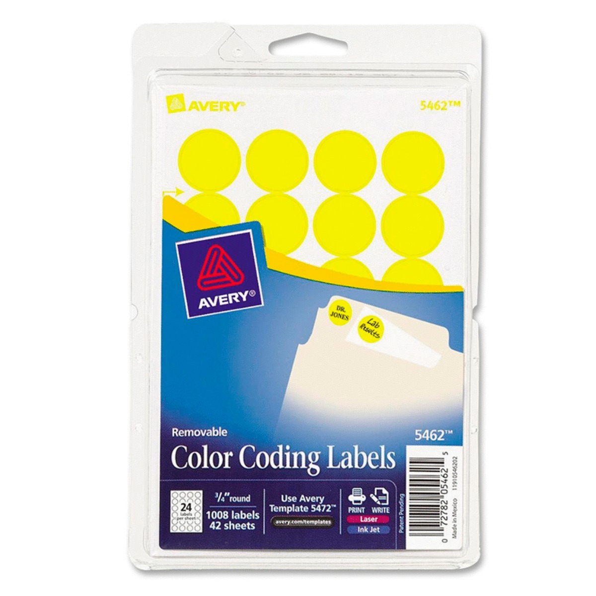 ETIQUETA AVERY ADHESIVA (CIRCULAR, AMARILLO) | Office Depot Guatemala