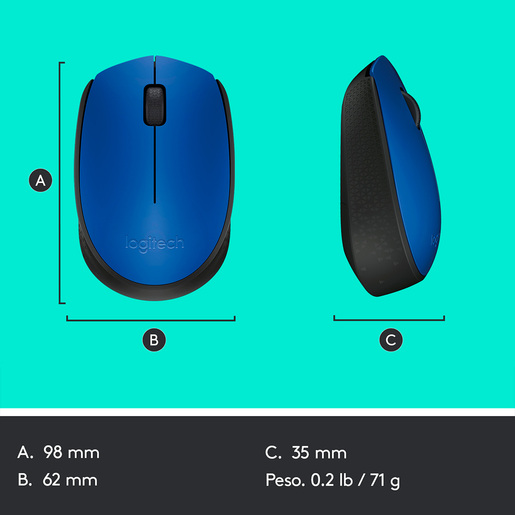 MOUSE LOGITECH M170 AZUL 910-004800