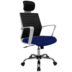 SILLA GERENCIAL (MESH, NEGRO-AZUL, BASE CHROMADA) SILLA GERENCIAL (MESH, NEGRO-AZUL, BASE CHROMADA)