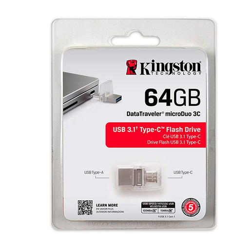 MEMORIA KINGSTON 64GB DT (USB 3.0, MICRODUO 3C)