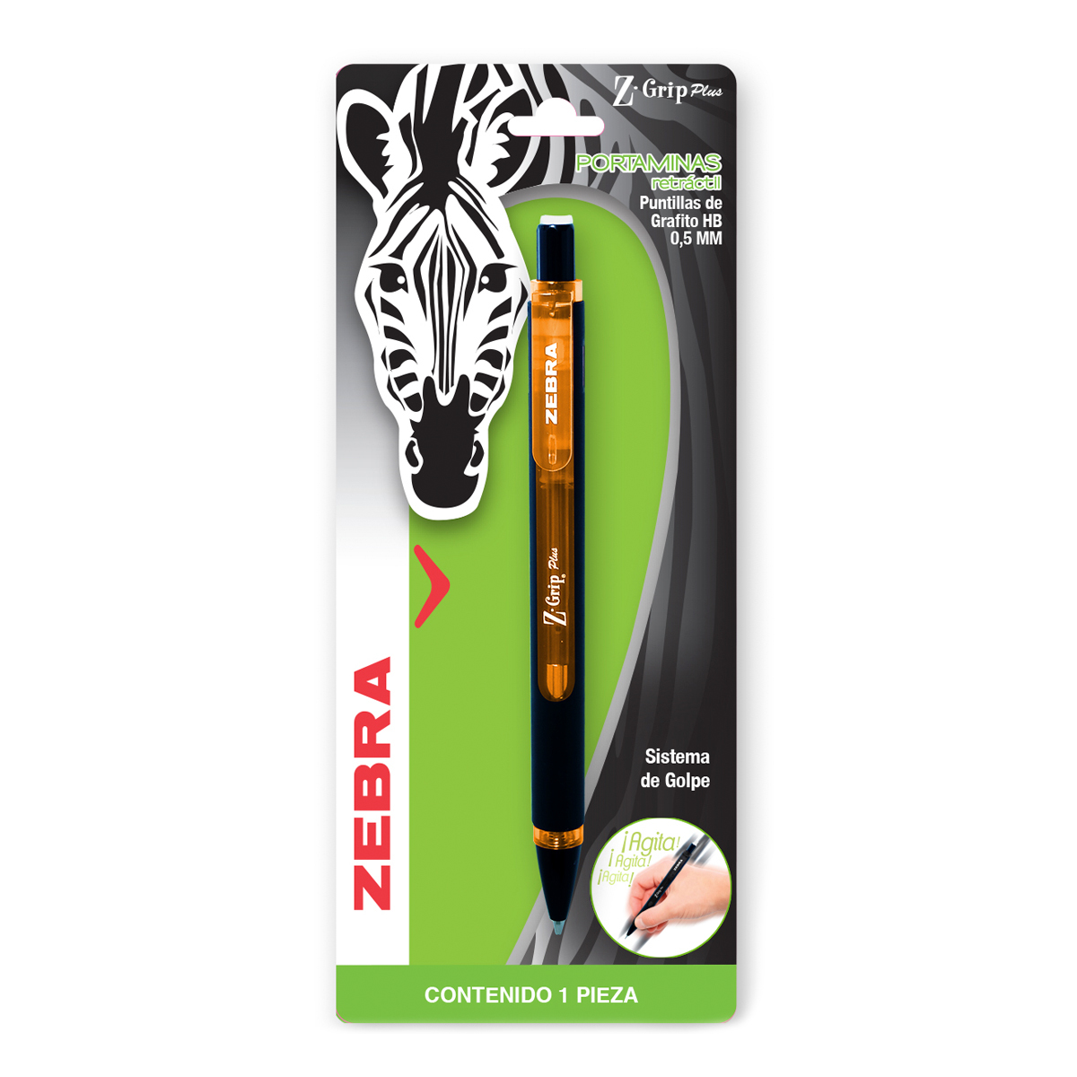 PORTAMINAS ZEBRA DE GOLPE Z-GRIP PLUS 0.5 MM SURTIDO 1U