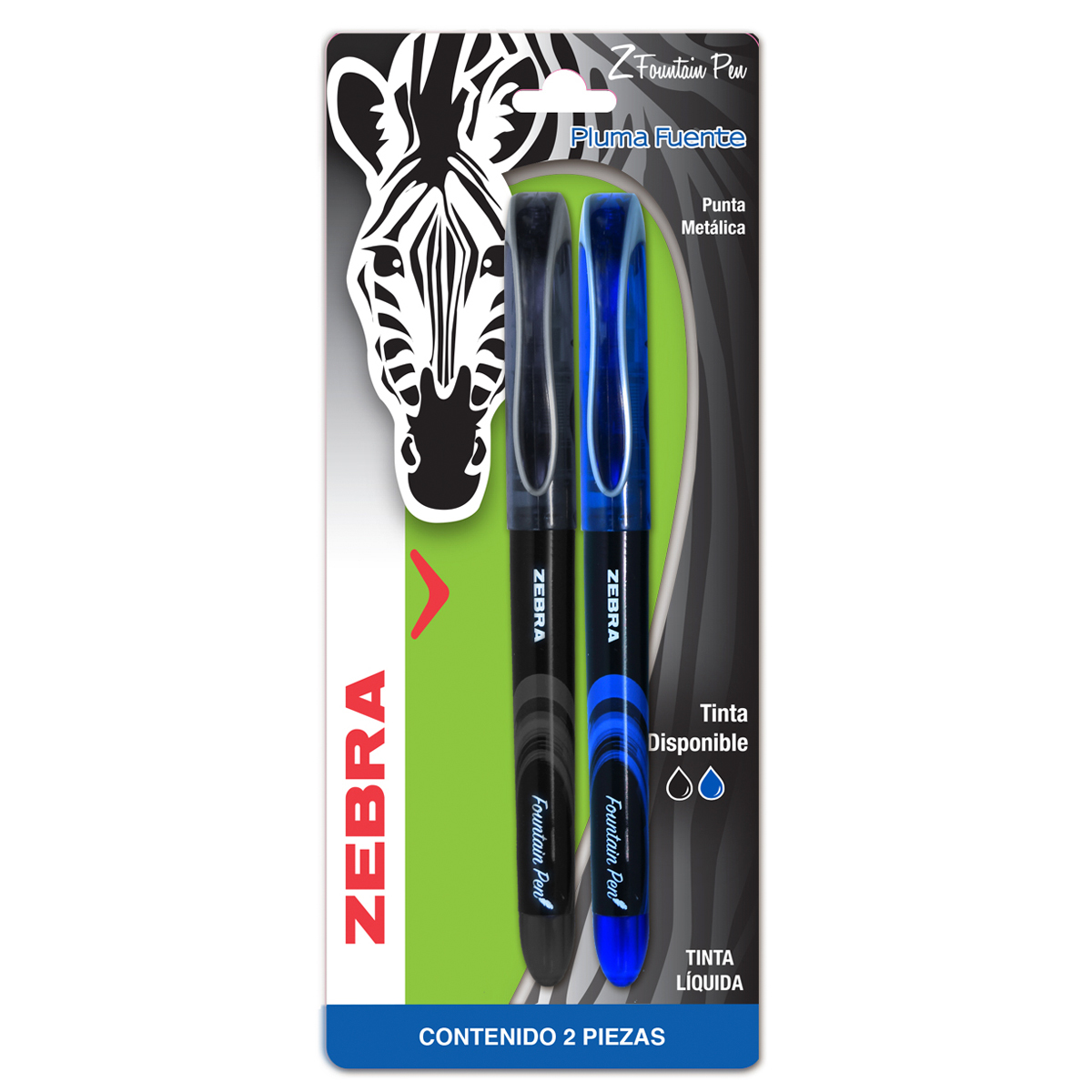 PLUMA FUENTE ZEBRA DESECHABLE PUNTA METALICA Z- AZ-NG 2U