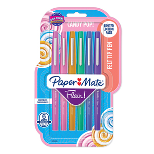 BOLÍGRAFOS PAPER MATE FLAIR CANDY PUNTA MEDIA 6 BOLÍGRAFOS PAPER MATE FLAIR CANDY PUNTA MEDIA 6