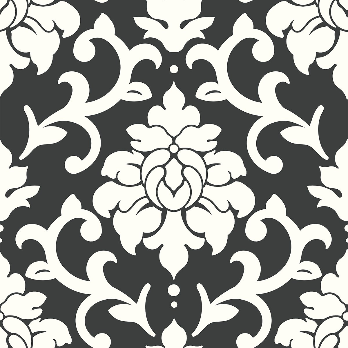 VINIL DECORATIVO DAMASK B/N