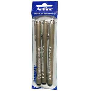 ARTLINE RAPIDOGRAFO BLISTER 3U. (0.1, 0.4, 0.6)