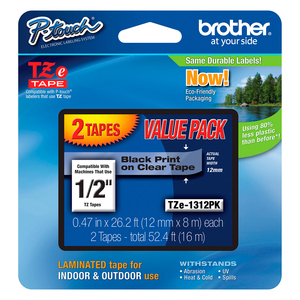 CINTA PARA P-TOUCH BROTHER TZE-131 2PACK NEGRO/TRANSPARENTE CINTA PARA P-TOUCH BROTHER TZE-131 2PACK NEGRO/TRANSPARENTE