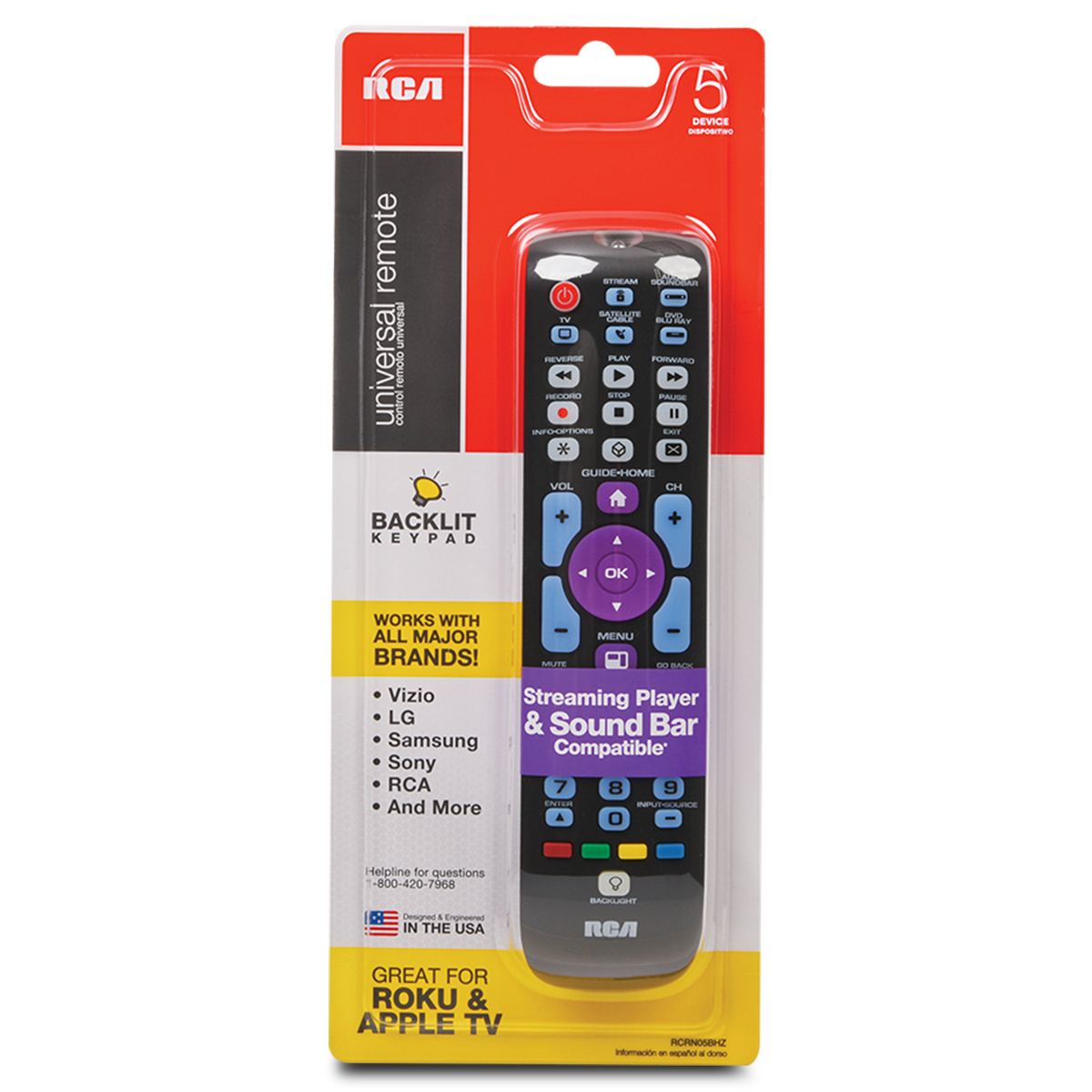CONTROL UNIVERSAL RCA 4 DISPOSITIVOS (RCRN05BHZ)
