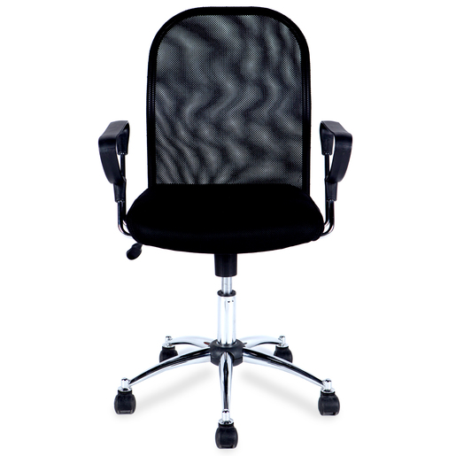 SILLA EJECUTIVA DE MESH COLOR NEGRO BASE CROMADA 4TUNE
