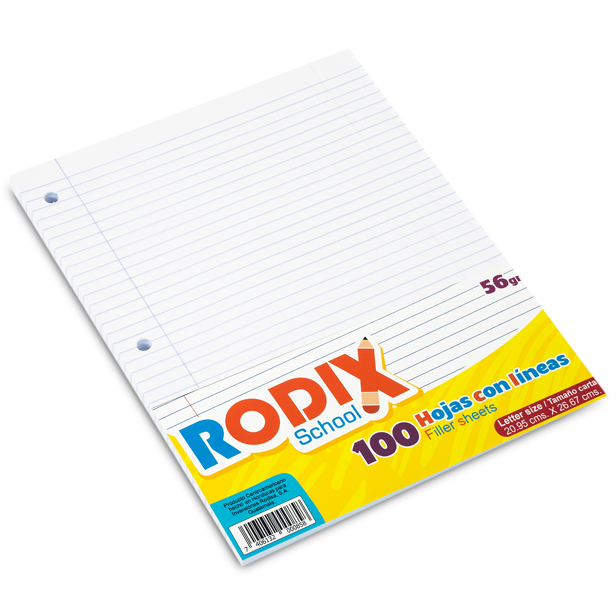 HOJAS RAYADAS RODIX CARTA PX100
