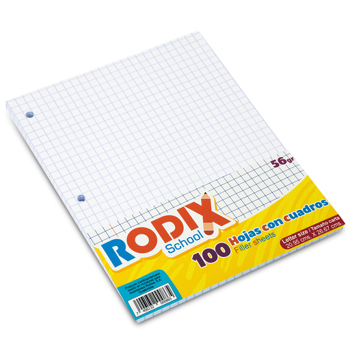 HOJAS CUADRICULA RODIX CARTA PX100