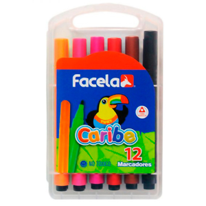 MARCADORES CON ESTUCHE PLASTICO 12 COLORES MARCADORES CON ESTUCHE PLASTICO 12 COLORES