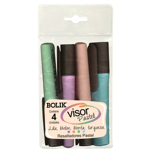 RESALTADOR BOLIK COLORES PASTEL SURITDOS 4PK