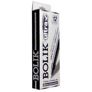 BOLIGRAFO BOLIK ULTRA CAJILLA DE 12 UNIDADES COLOR NEGRO BOLIGRAFO BOLIK ULTRA CAJILLA DE 12 UNIDADES COLOR NEGRO