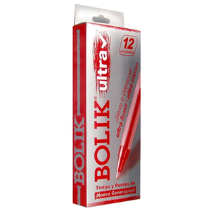 BOLIGRAFO BOLIK ULTRA CAJILLA DE 12 UNIDADES COLOR ROJO BOLIGRAFO BOLIK ULTRA CAJILLA DE 12 UNIDADES COLOR ROJO