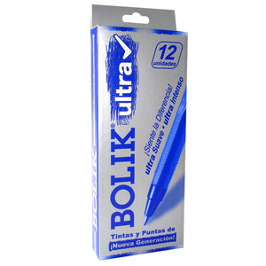 BOLIGRAFO BOLIK ULTRA CAJILLA DE 12 UNIDADES COLOR AZUL BOLIGRAFO BOLIK ULTRA CAJILLA DE 12 UNIDADES COLOR AZUL