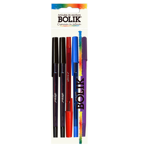 BOLIGRAFOS BOLIK ULTRA 4PK (2 NEGROS, 1 AZUL, 1