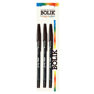 BOLIGRAFOS BOLIK ULTRA FINOS NEGROS 3PK