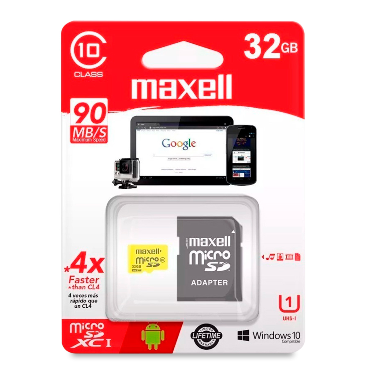 MICRO SD MAXELL 32GB (CON ADAPTADOR CL10) | Office Depot Guatemala