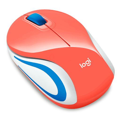 MOUSE LOGITECH M187 NARANJA, AZUL Y BLANCO 910-005362