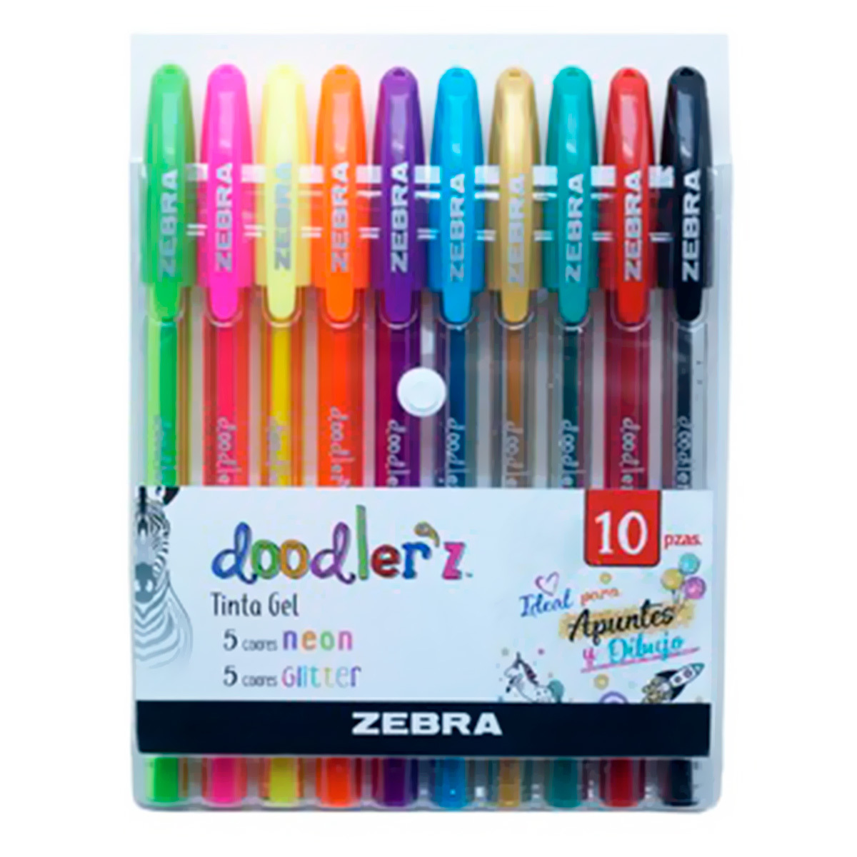 BOLIGRAFOS ZEBRA GEL DOODLER Z 10U (1.0MM, FASHION/BASICOS)