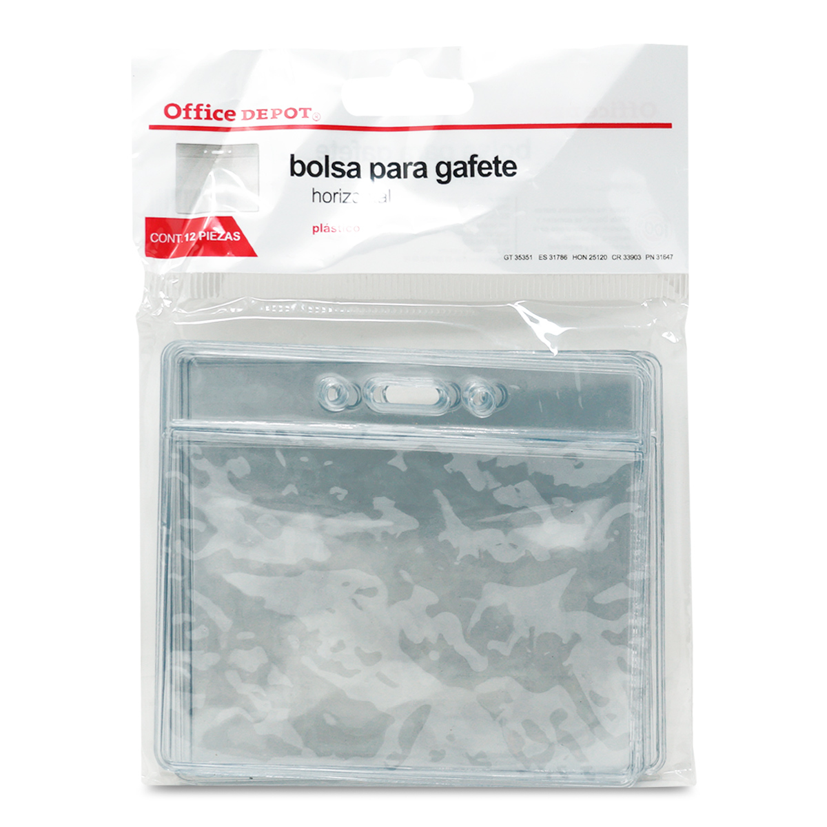 BOLSA PARA PORTAR GAFETE OFFICE DEPOT, HORIZONTAL, 12PCK