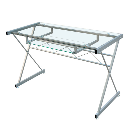 ESCRITORIO PERSONAL DE VIDRIO CON PORTA TECLADO 4TUNE