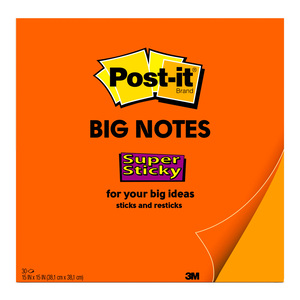 POST-IT NOTAS SÚPER ADHESIVAS BIG NOTES, NARANJA POST-IT NOTAS SÚPER ADHESIVAS BIG NOTES, NARANJA