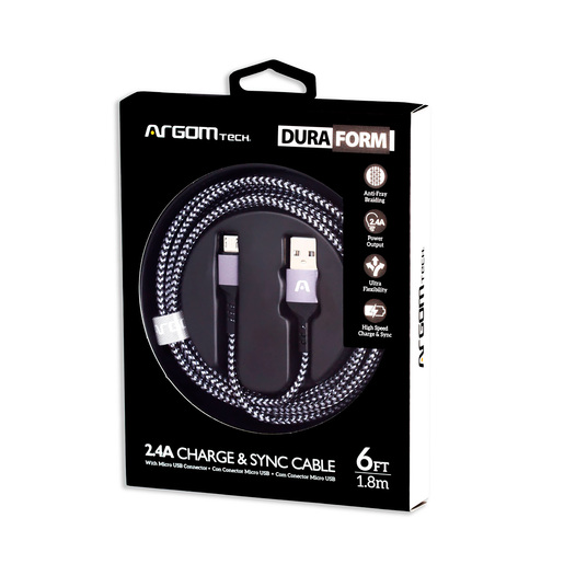 CABLE ARGOM TECH ARG-CB-0021BK MICRO USB TO USB