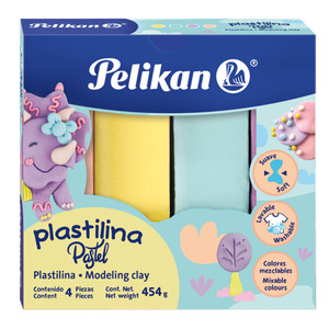 PLASTILINA BARRA PELIKAN PASTEL 4U