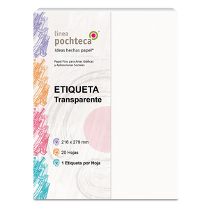 ETIQUETA ADHESIVA CARTA TRANSPARENTE 20 HOJAS