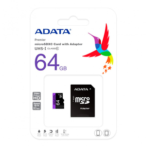 MEMORIA MICRO SD 64GB CALSE 10 C/ADAPTADOR ADATA MEMORIA MICRO SD 64GB CALSE 10 C/ADAPTADOR ADATA