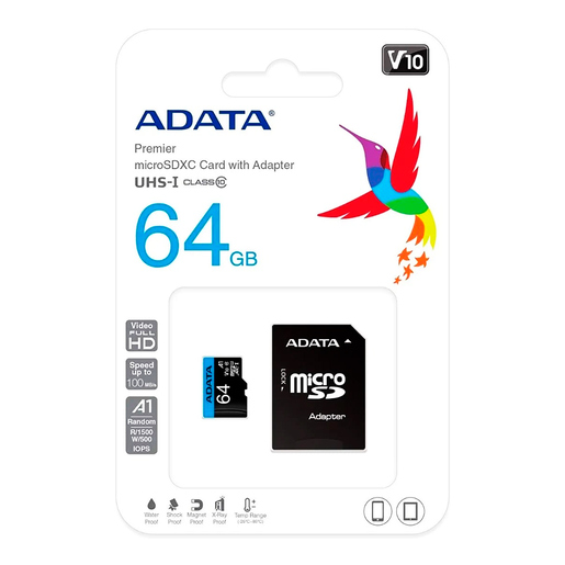 MEMORIA ADATA MICRO SD 64GB AUSDX64GUICL10A