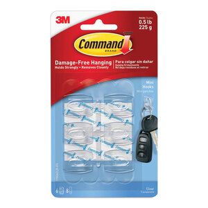 GANCHO COMMAND CLEAR MINI 6U GANCHO COMMAND CLEAR MINI 6U