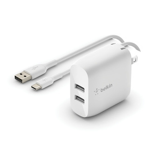 CARGADOR DE PARED BELKIN DUAL 24W 1MTS CABLE USB-C CARGADOR DE PARED BELKIN DUAL 24W 1MTS CABLE USB-C