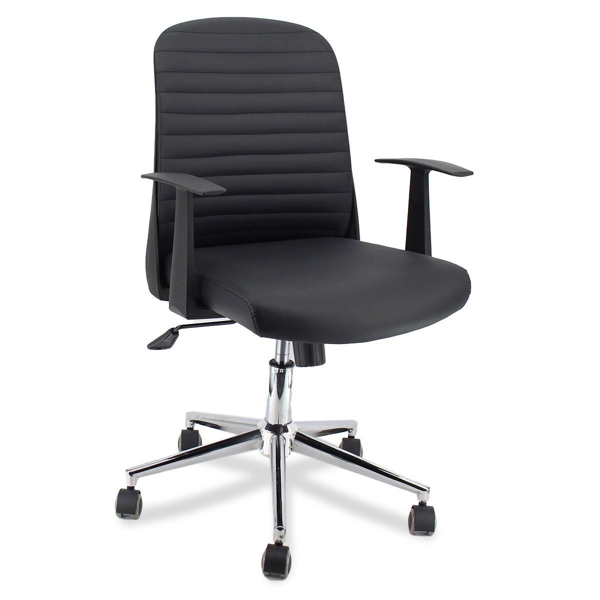 SILLA EJECUTIVA DE PU NEGRO NEGRO CON BRAZOS SKY CHAIRS