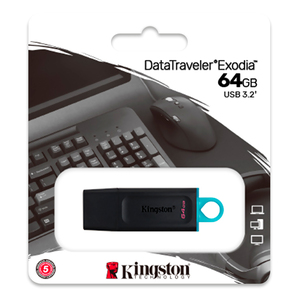 KINGSTON 64GB USB3.2 GEN 1 EXODIA NEGRO/AZUL KINGSTON 64GB USB3.2 GEN 1 EXODIA NEGRO/AZUL