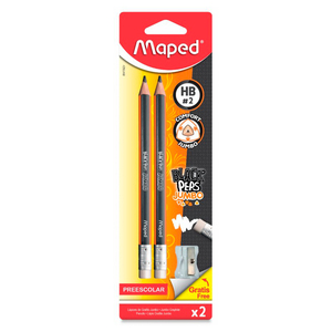 LÁPIZ DE GRAFITO MAPED JUMBO + SACAPUNTAS 2U